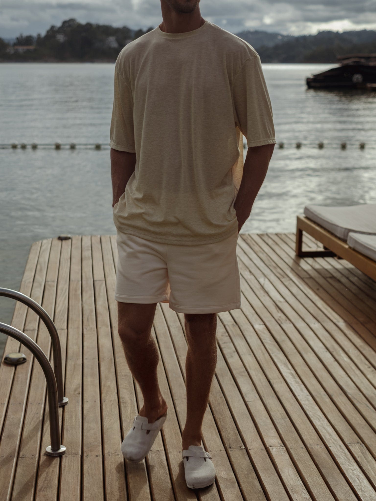 MEN COTTON MINIMAL SHORT - SEA SALT - imagen 4
