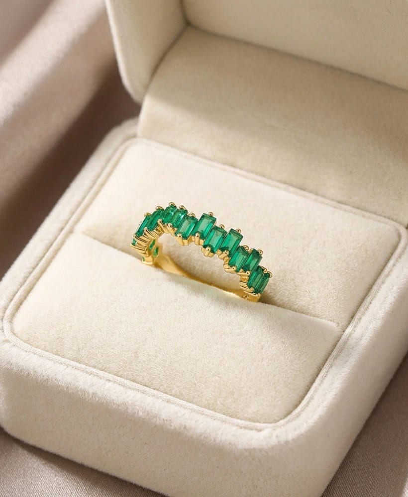 Anillo Esmeraldas Colombianas Oro 18K - imagen 2