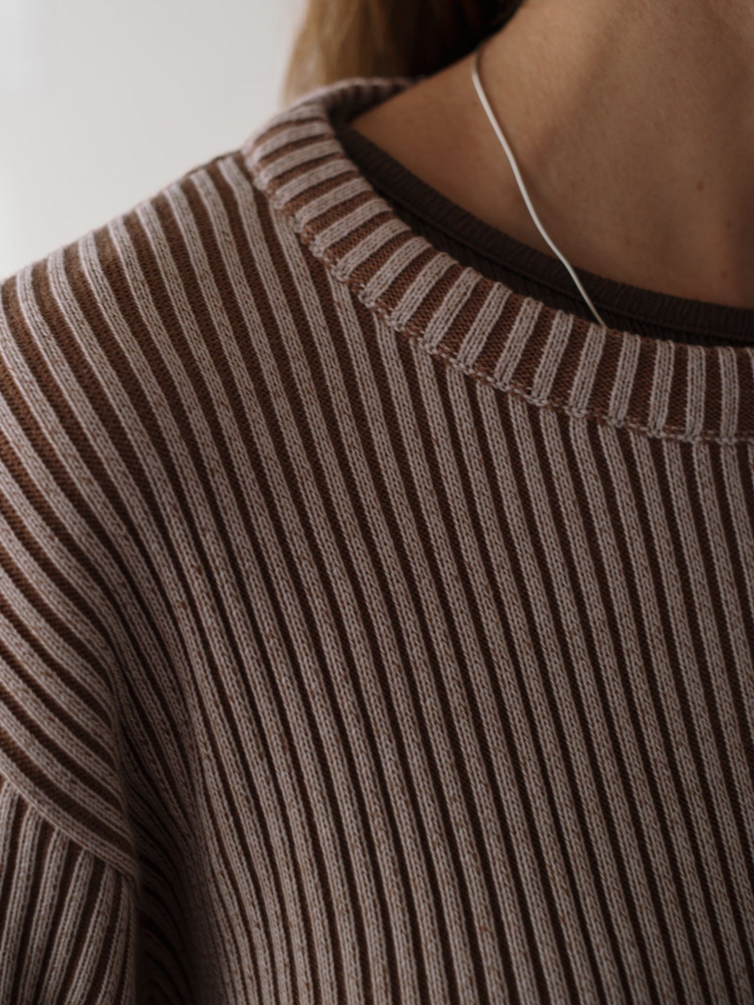 CHUNKY RIB SWEATER - NATURAL & BROWN - imagen 6