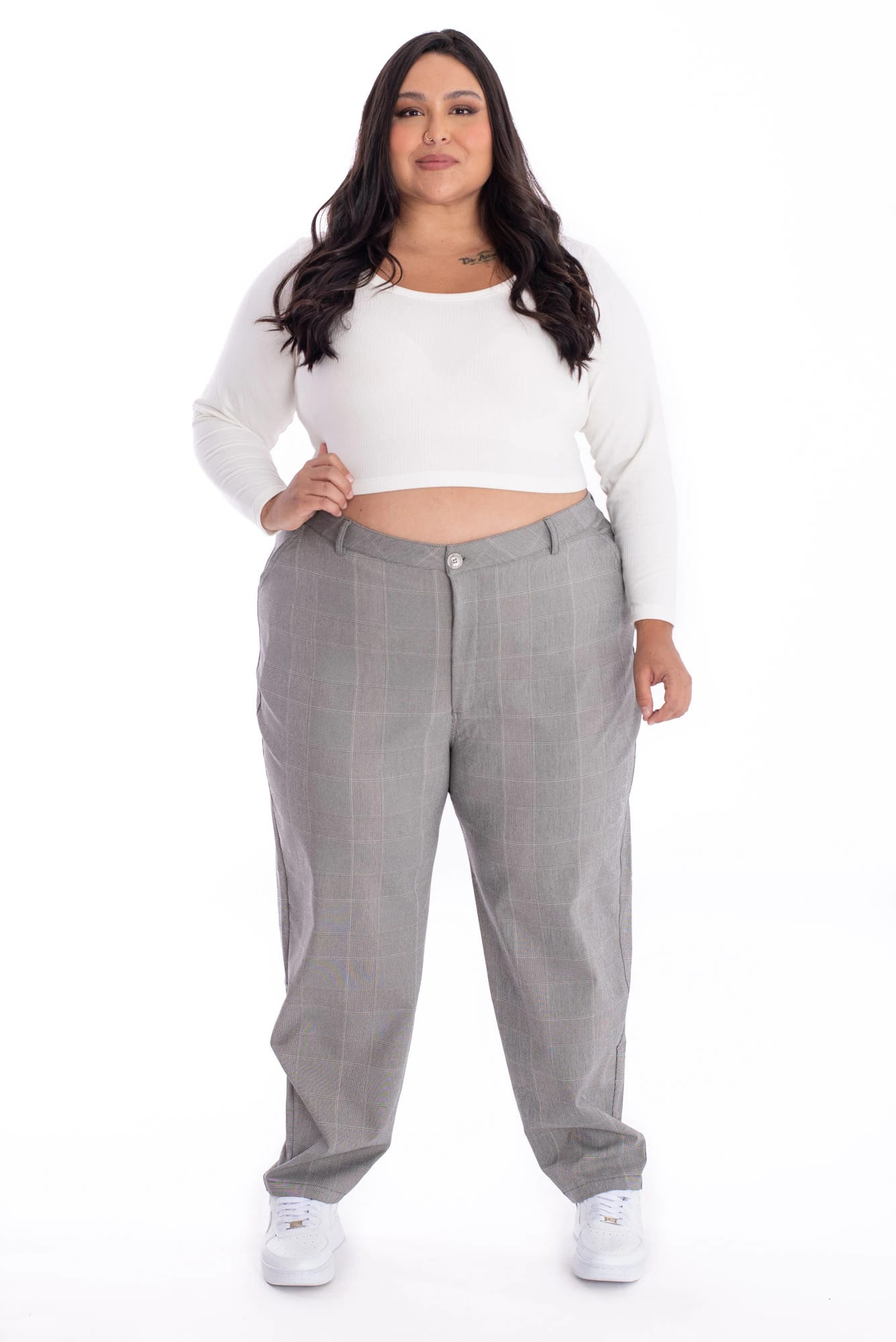 Pantalón Cuadros Gris - imagen 1