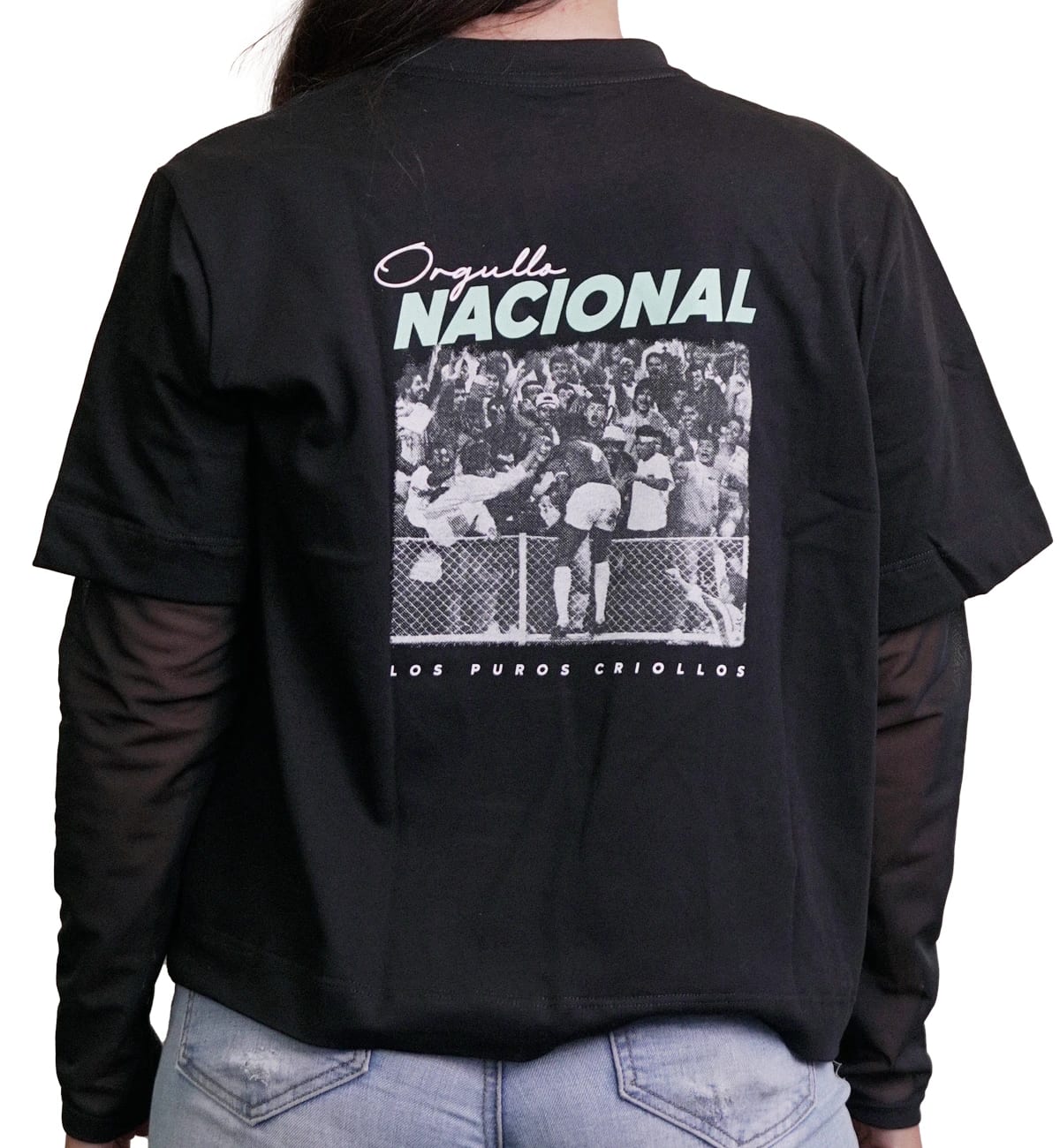 CAMISETA NEGRA ORGULLO NACIONAL MUJER LPC - imagen 1