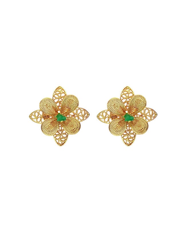 Aretes filigrana y esmeralda,  Nacira - imagen 1