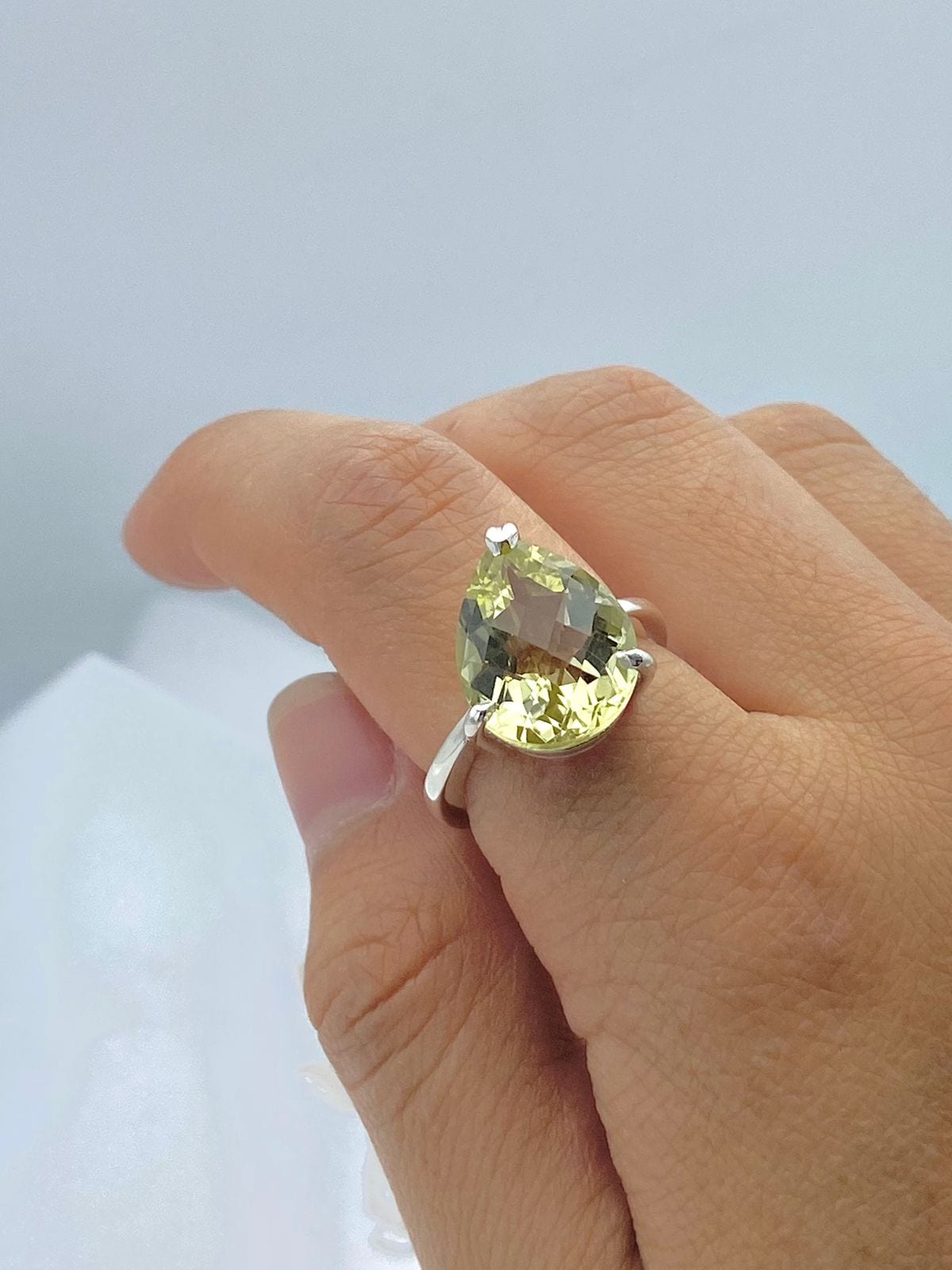 Anillo Cuarzo Limón cuadrado - imagen 2