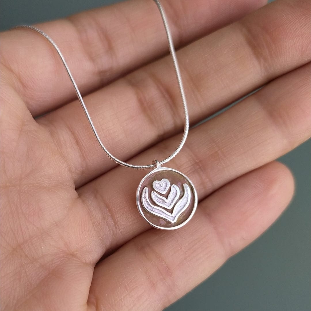 Collar Café Capuchino con cadena especial corta (45cm) en plata - imagen 2