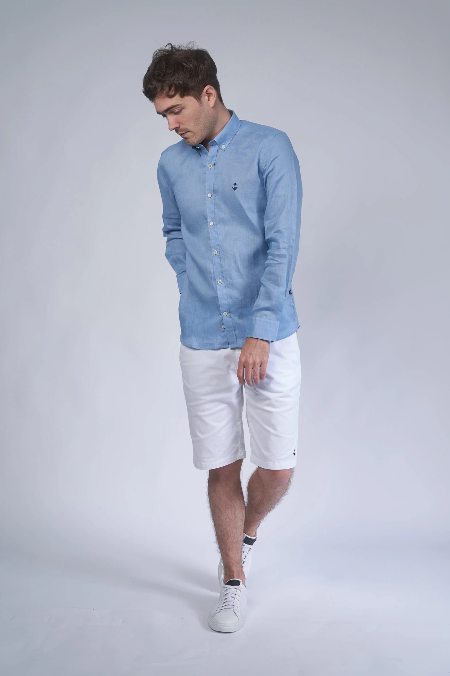 Camisa Lino Azul Claro - imagen 2