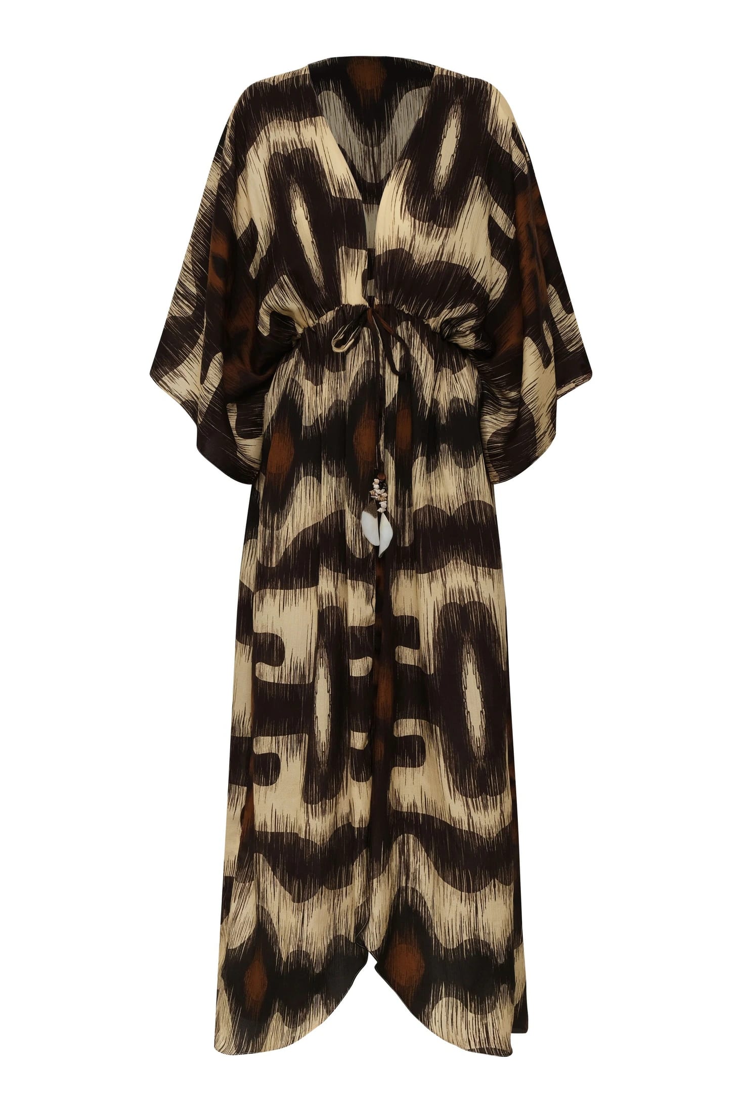 San Cipriano Martellato Silk Tunic / Brown Ikat - imagen 1