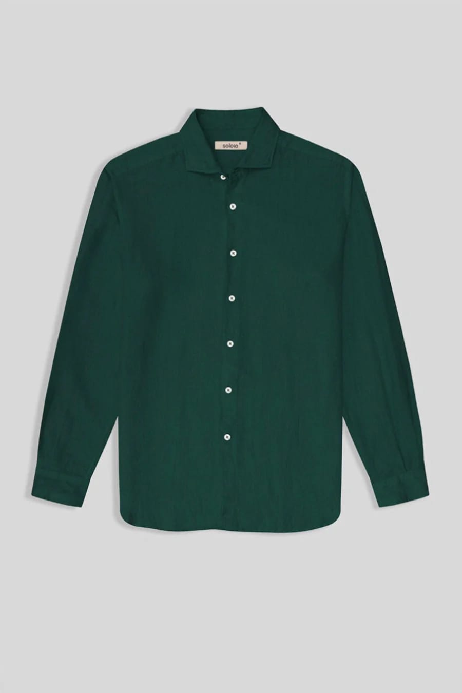 Men's linen shirt dark green - imagen 8