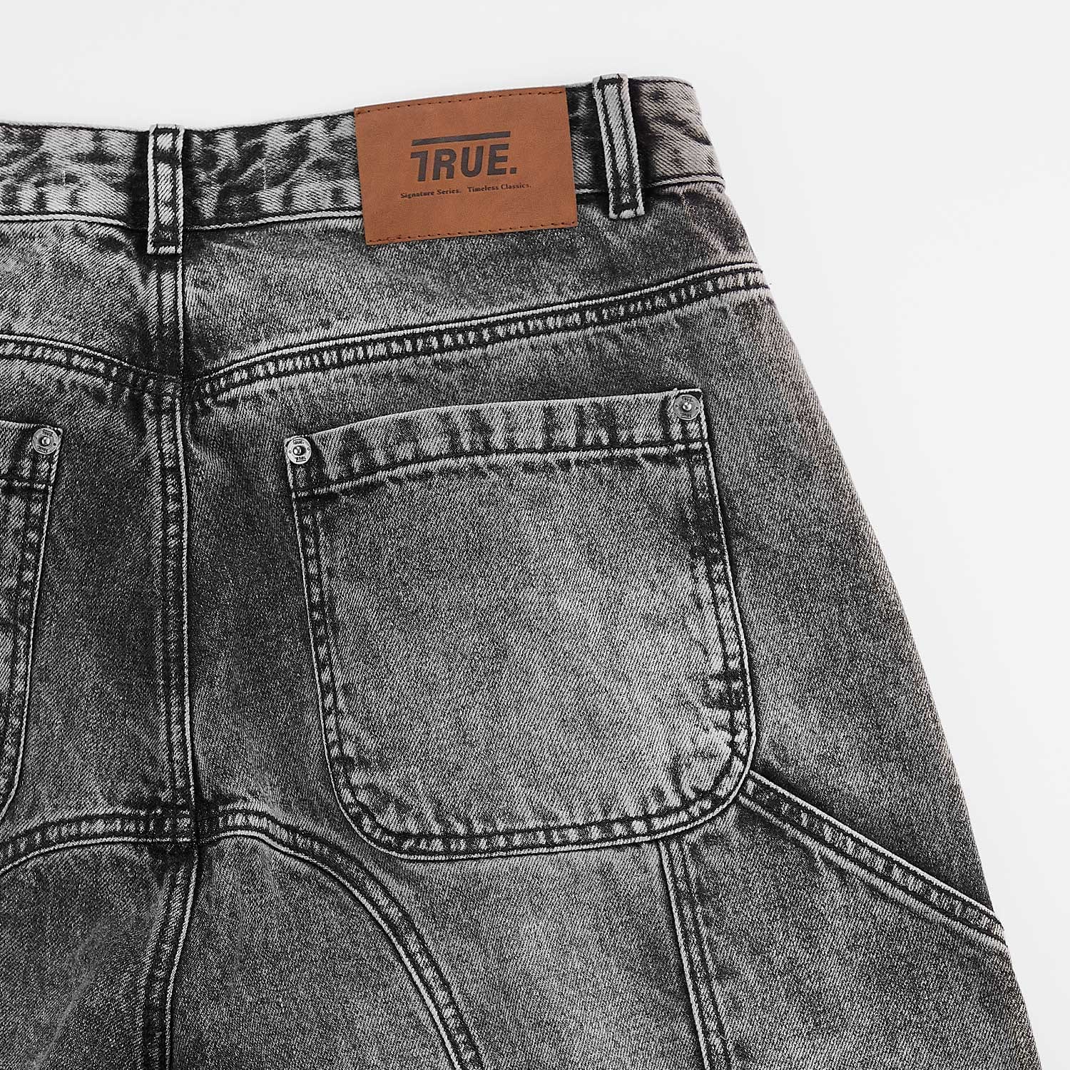 Slashed Denim Jorts - Black - imagen 5