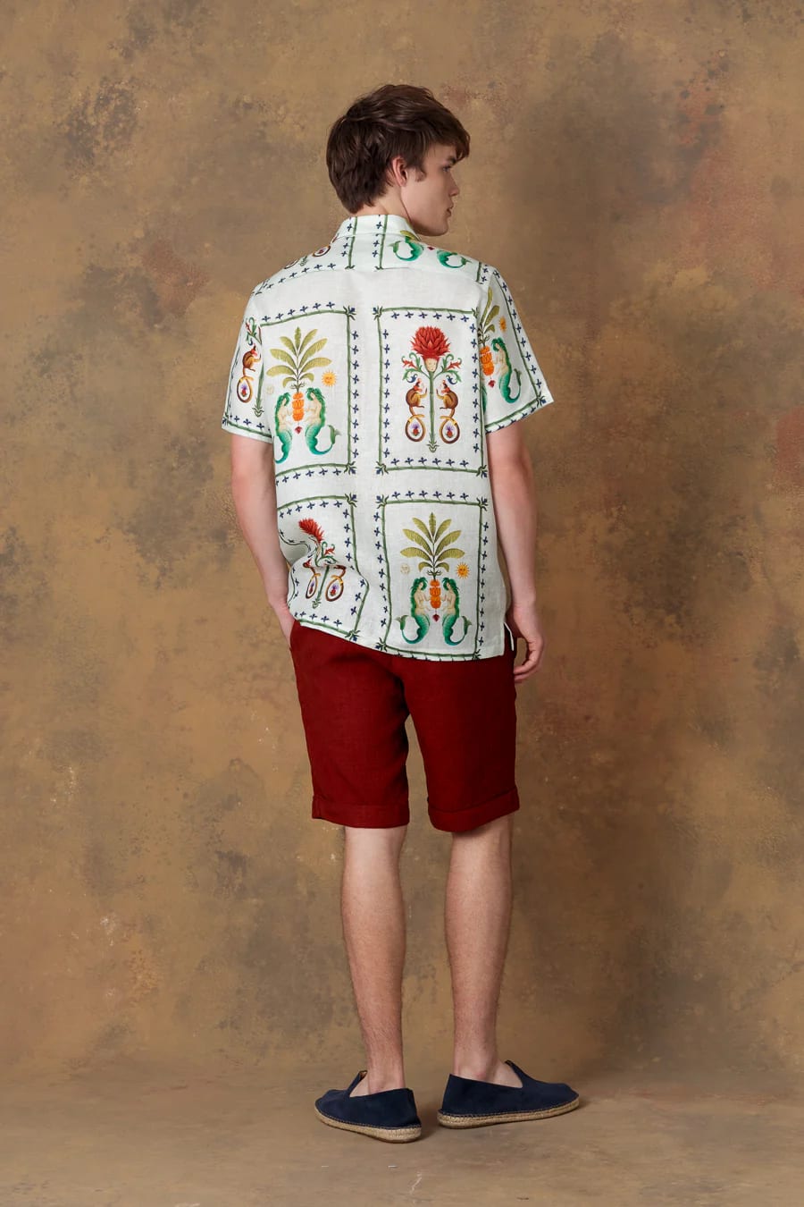 Men's linen shirt bowling silvan light green - imagen 4