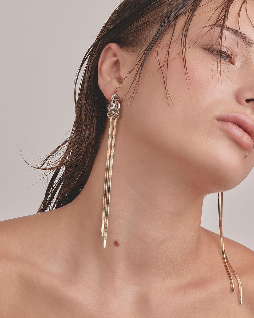 Aretes Eslabones Plana - imagen 2
