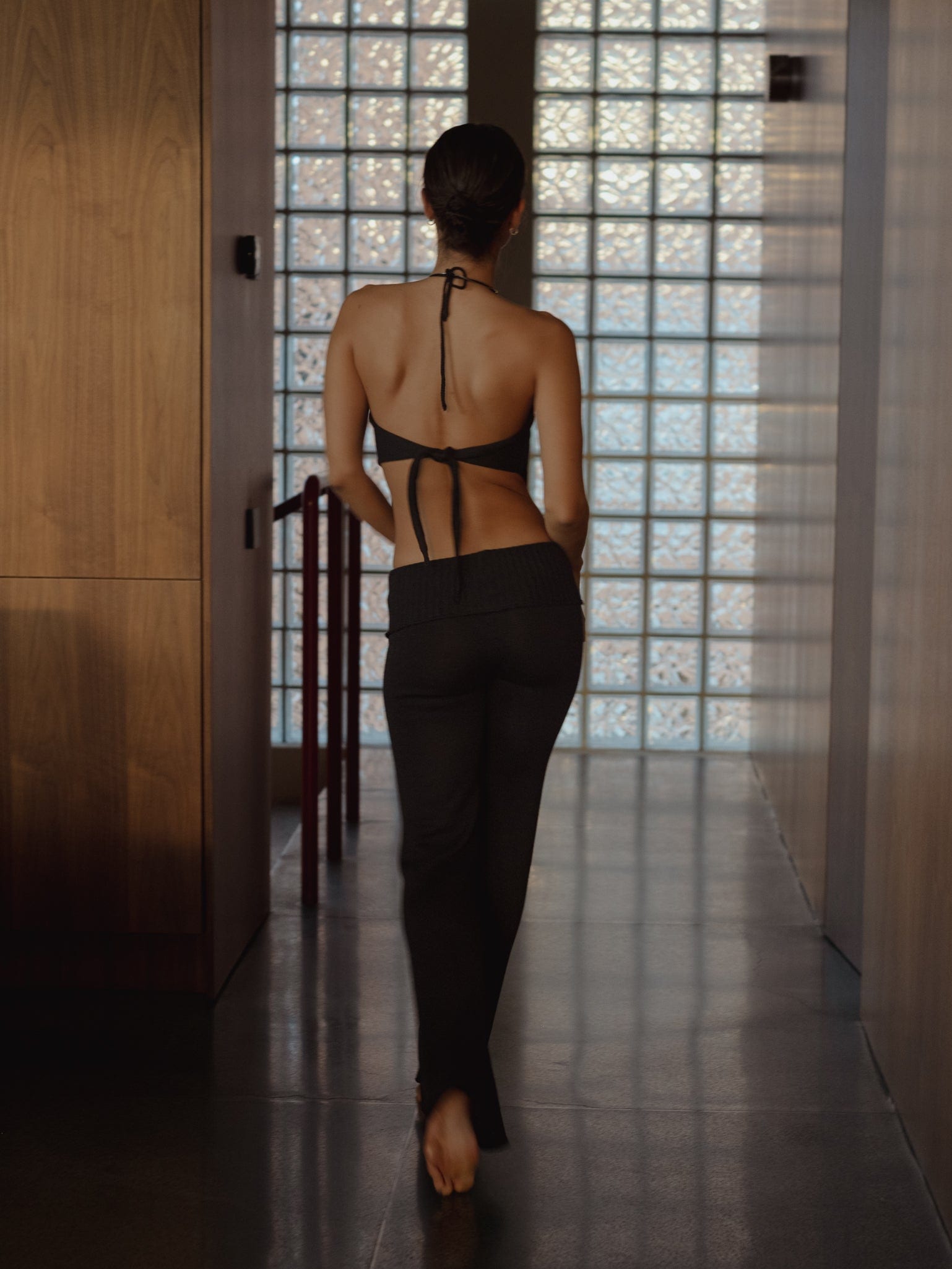 KNIT FLARE PANT - BLACK - imagen 10