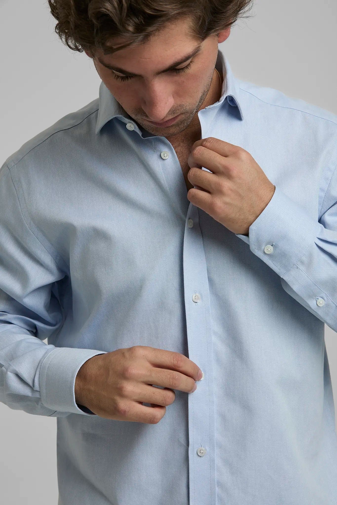 Camisa Hombre Oxford Azul Clara - imagen 3