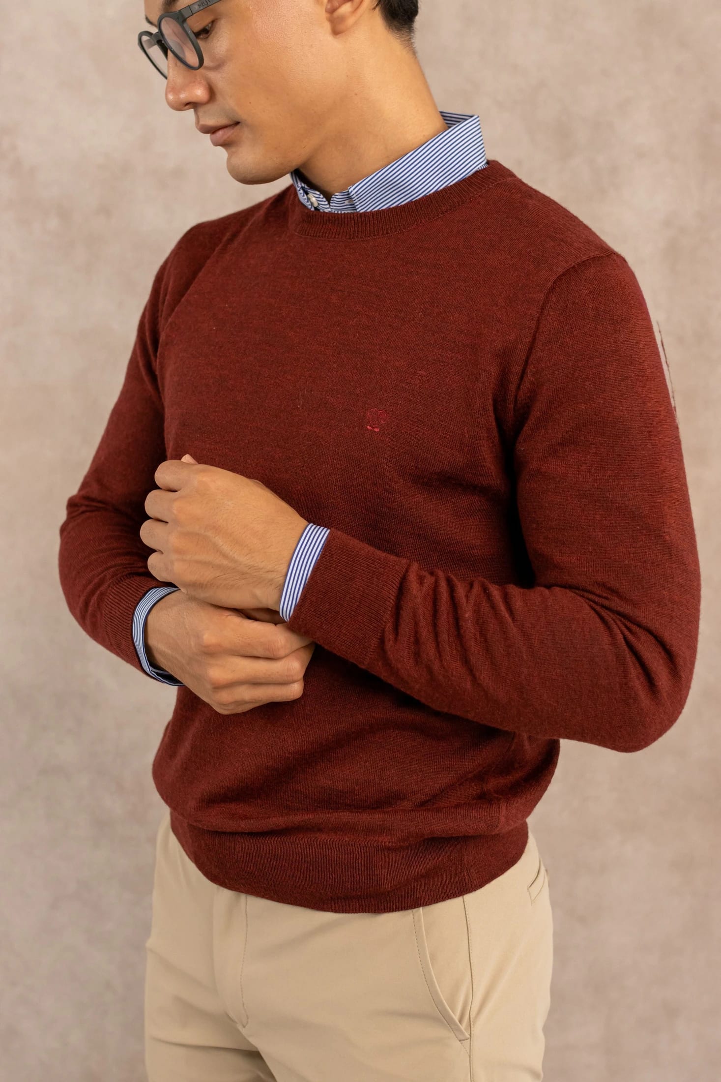 Sueter Merino Antiarrugas Vinotinto - imagen 5