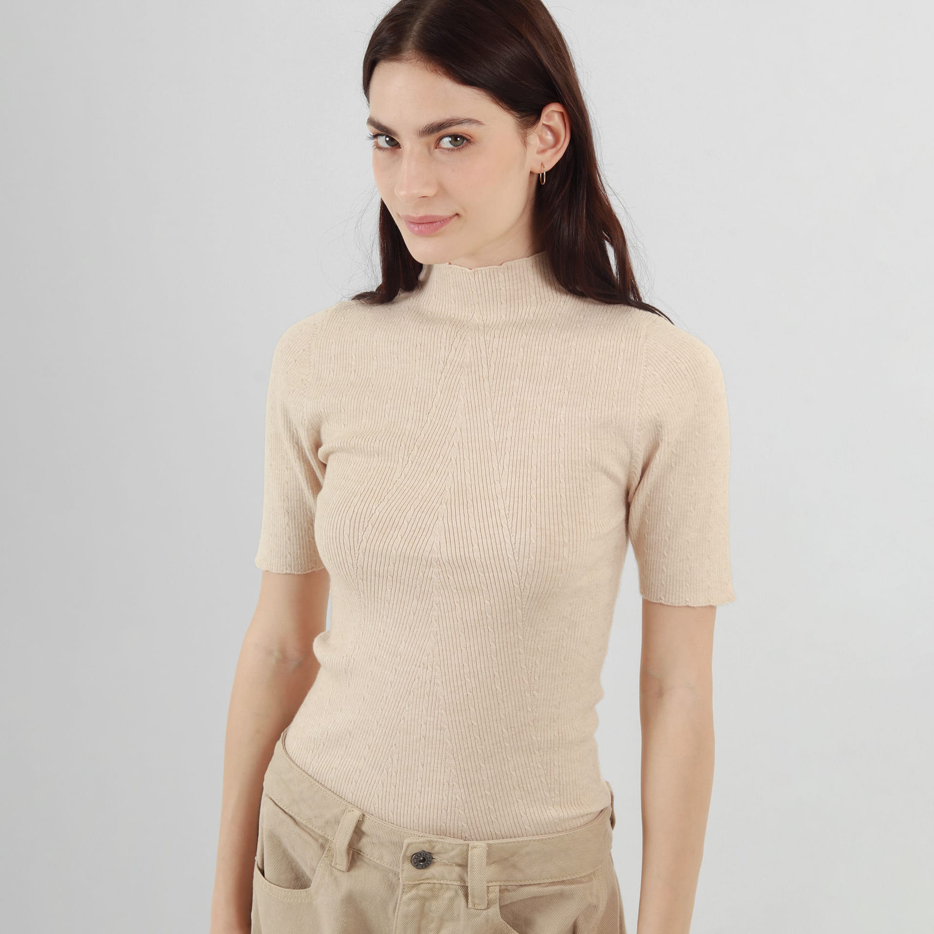 Sweater canale cuello alto manga corta - imagen 8