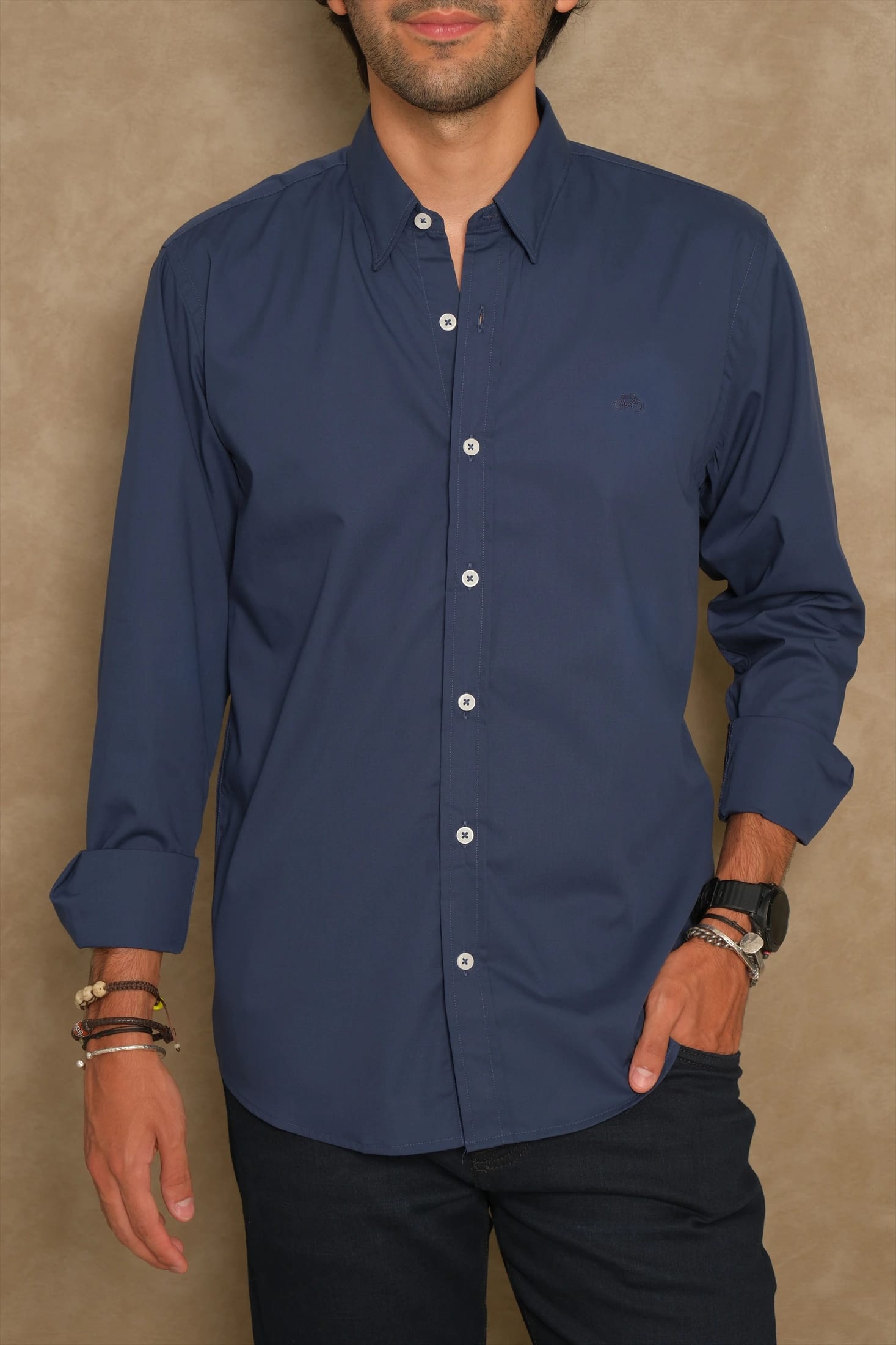 CAMISA NON IRON NAVY - imagen 1