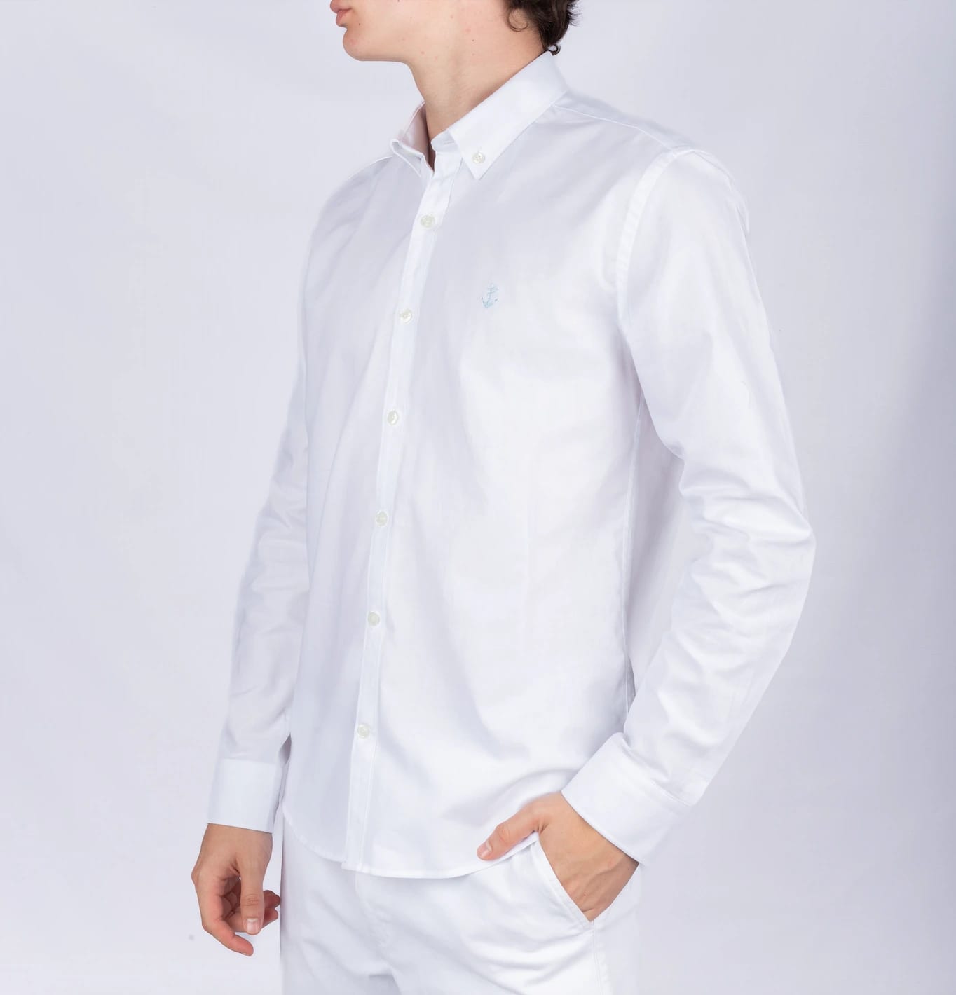 Camisa Oxford Blanca A Azul R - imagen 4