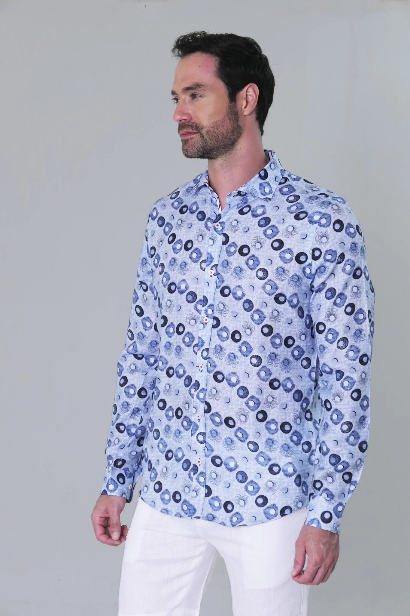 Camisa ML Lino Privé Hombre Estampado - imagen 2