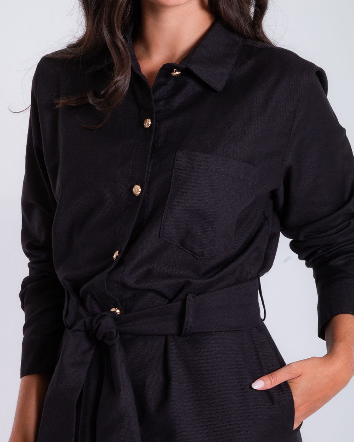 Enterizo regular negro para mujer - imagen 4