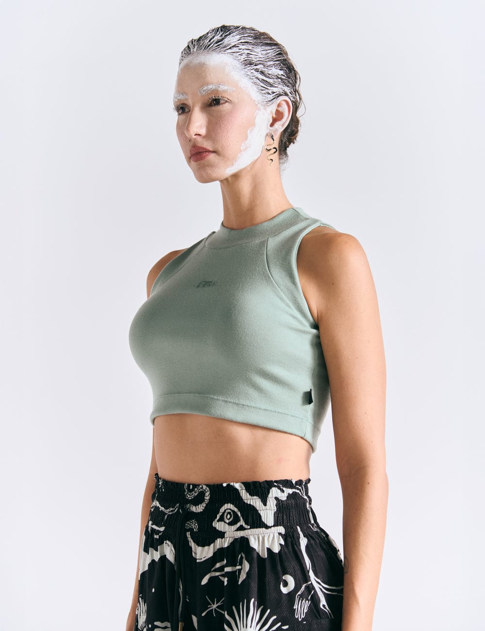 Crop Top Raglan  verde pistacho Mujer - imagen 1