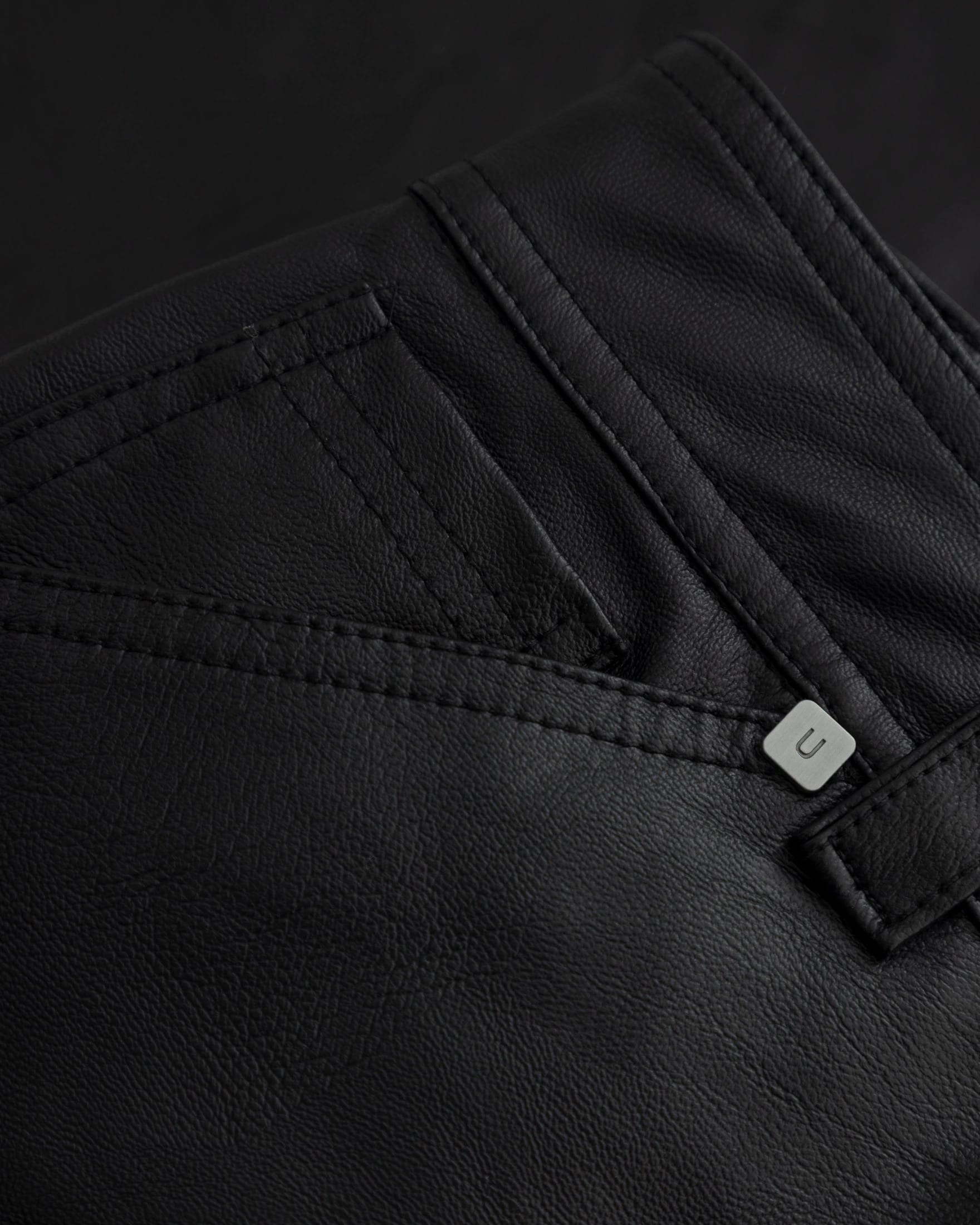 W Capsule Basic Pleather Wide Jeans Black - imagen 6