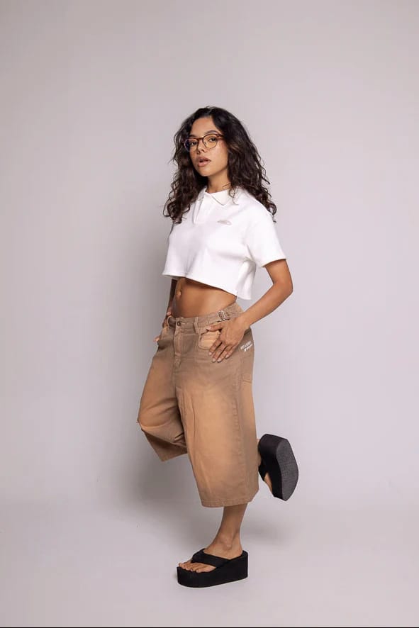 CropTop Polo Motion-Beige - imagen 3