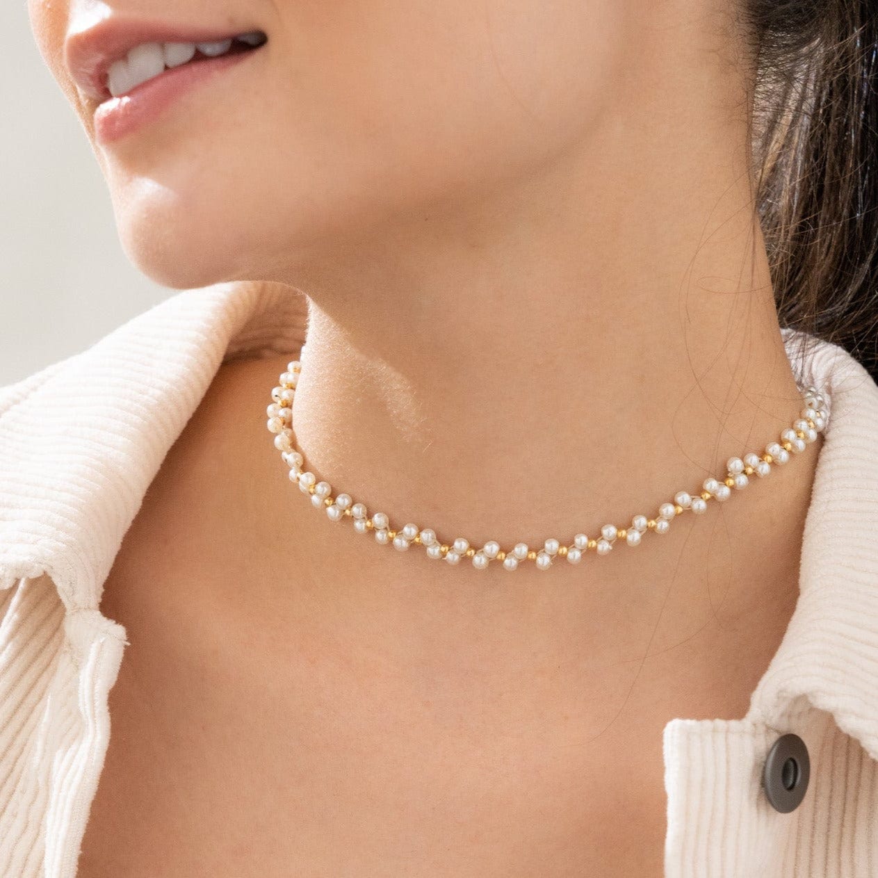 Choker Tejido Perlitas - imagen 1