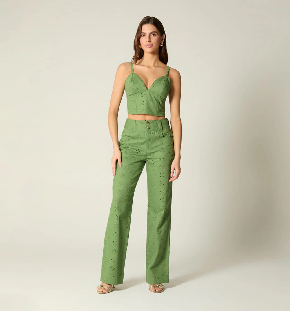 Blusa crop tiras en hoja rota color - imagen 1