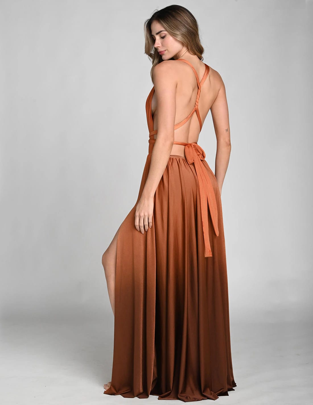Vestido Pluton Ochre + Brown - imagen 2