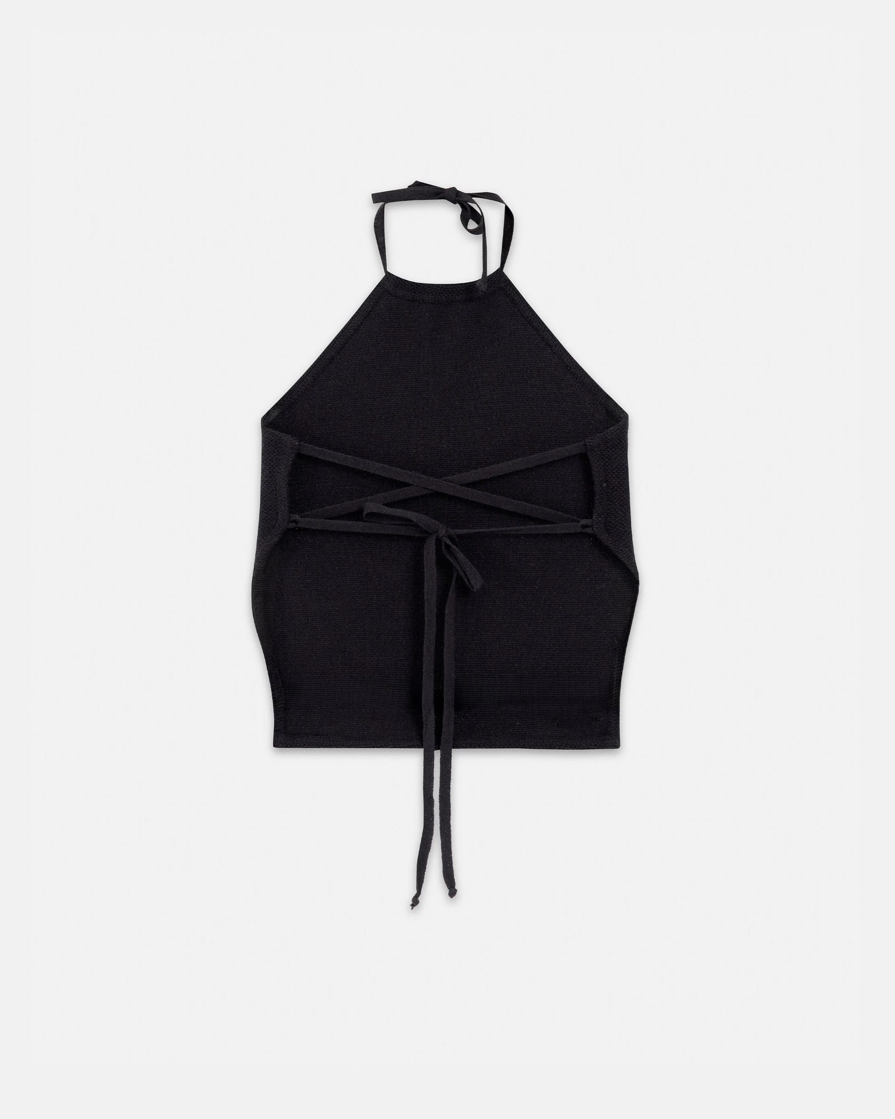 W Basics Knit Strap Top Black - imagen 3