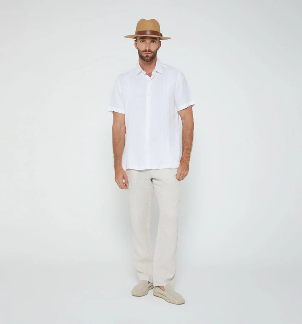 Camisa de lino guayabera para hombre m/c - imagen 7