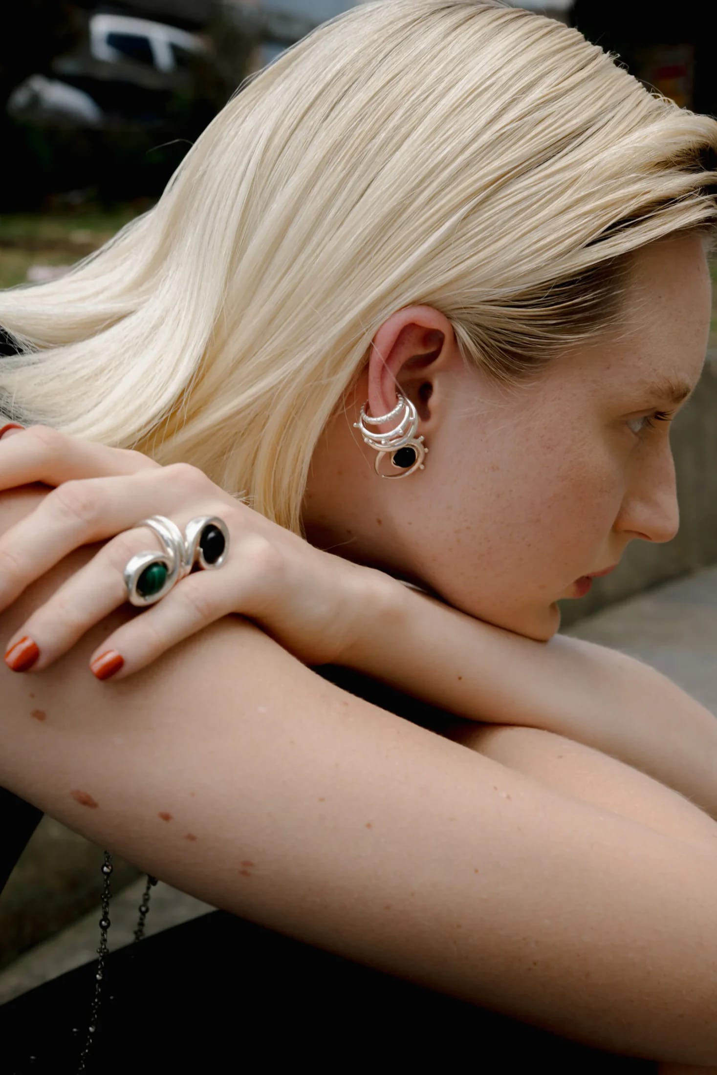 Anya Malachite Ring Silver - imagen 4