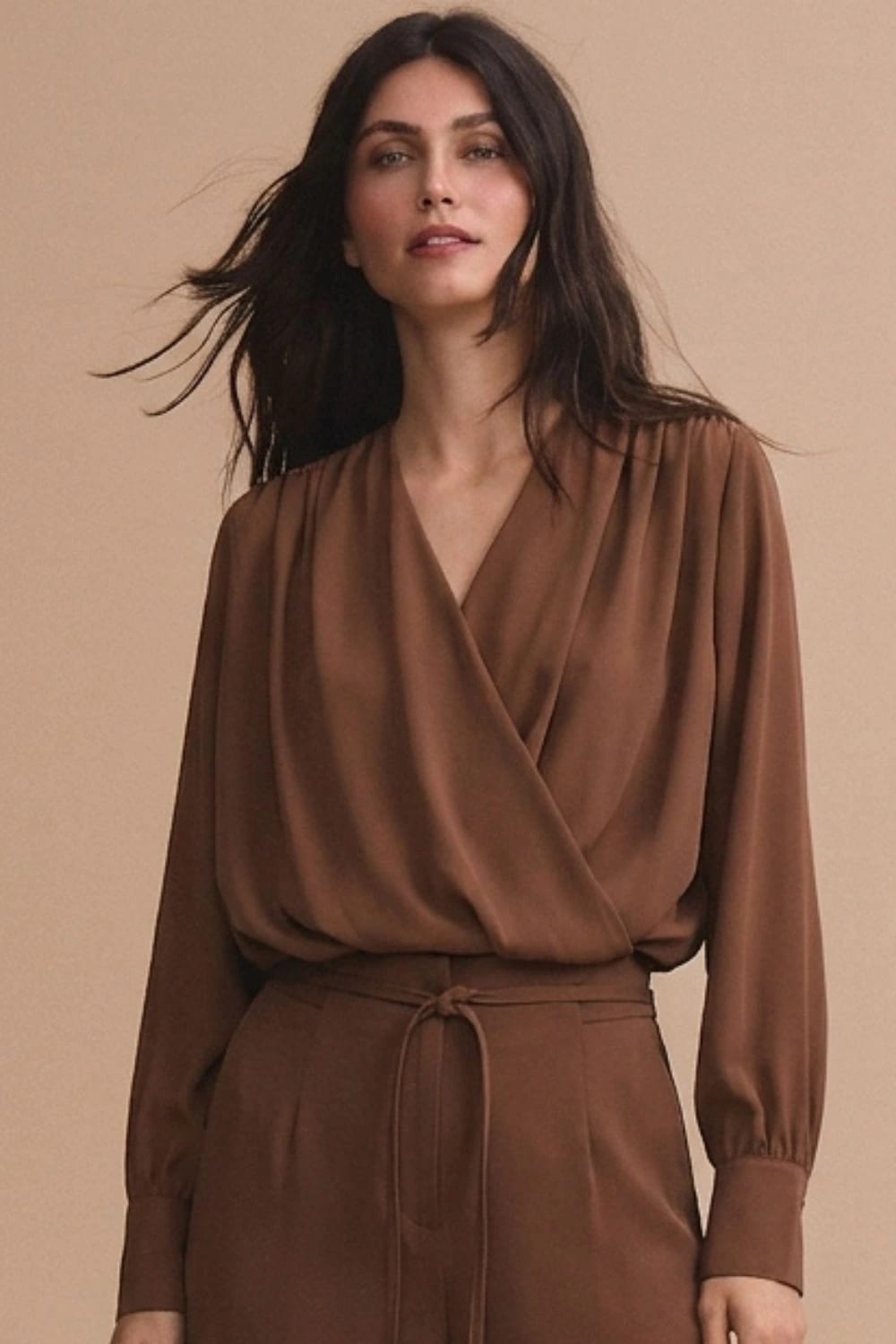 Blusa Goya coffee - imagen 1