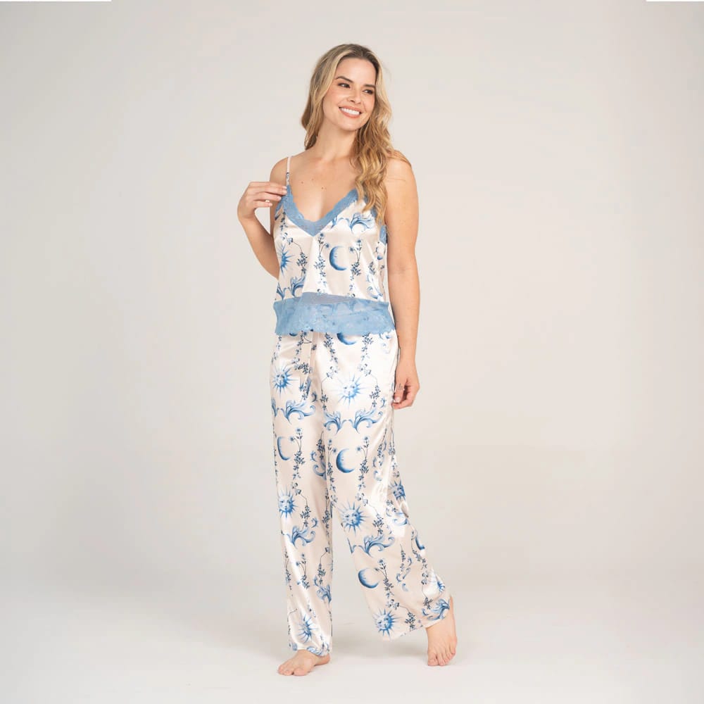 Pantalón Satin Estampado Santorini. - imagen 2