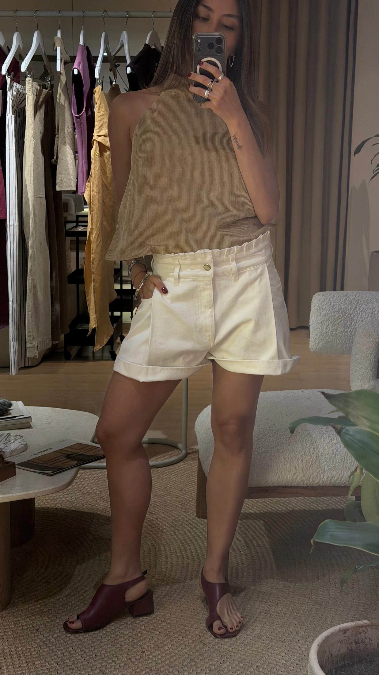 Short Mayo de algodón | Denim Blanco - imagen 2