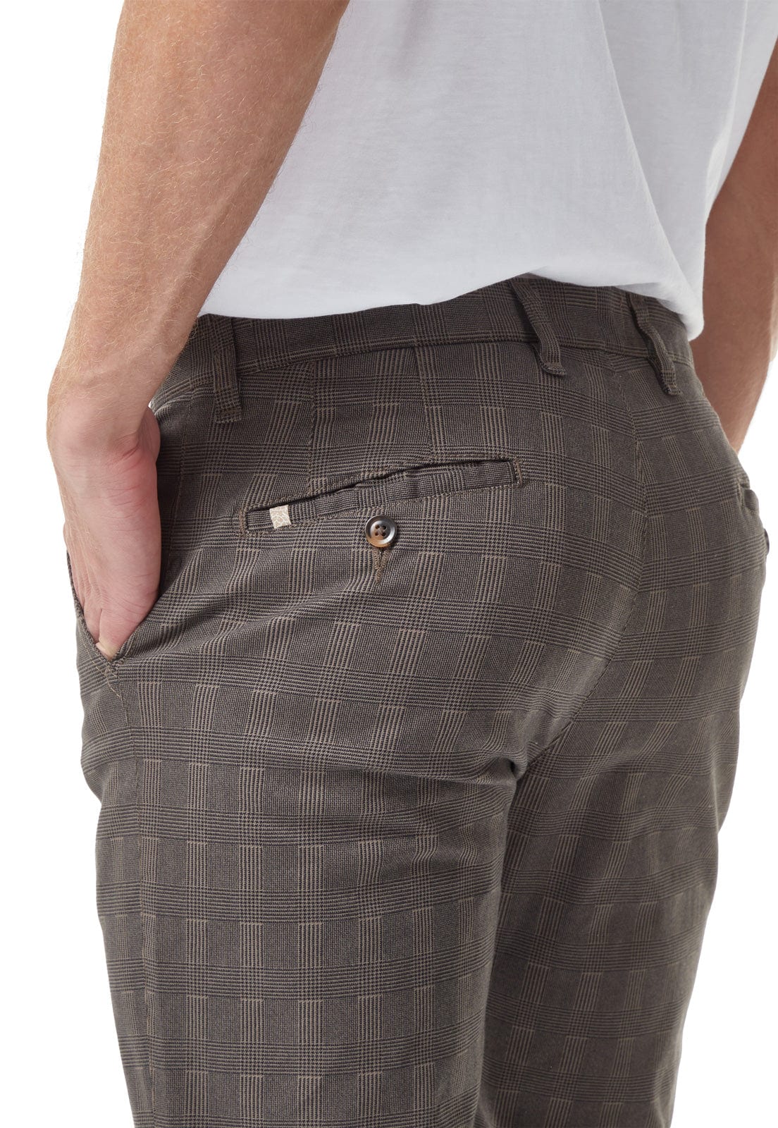 Pantalón dril a cuadros cafe - imagen 4