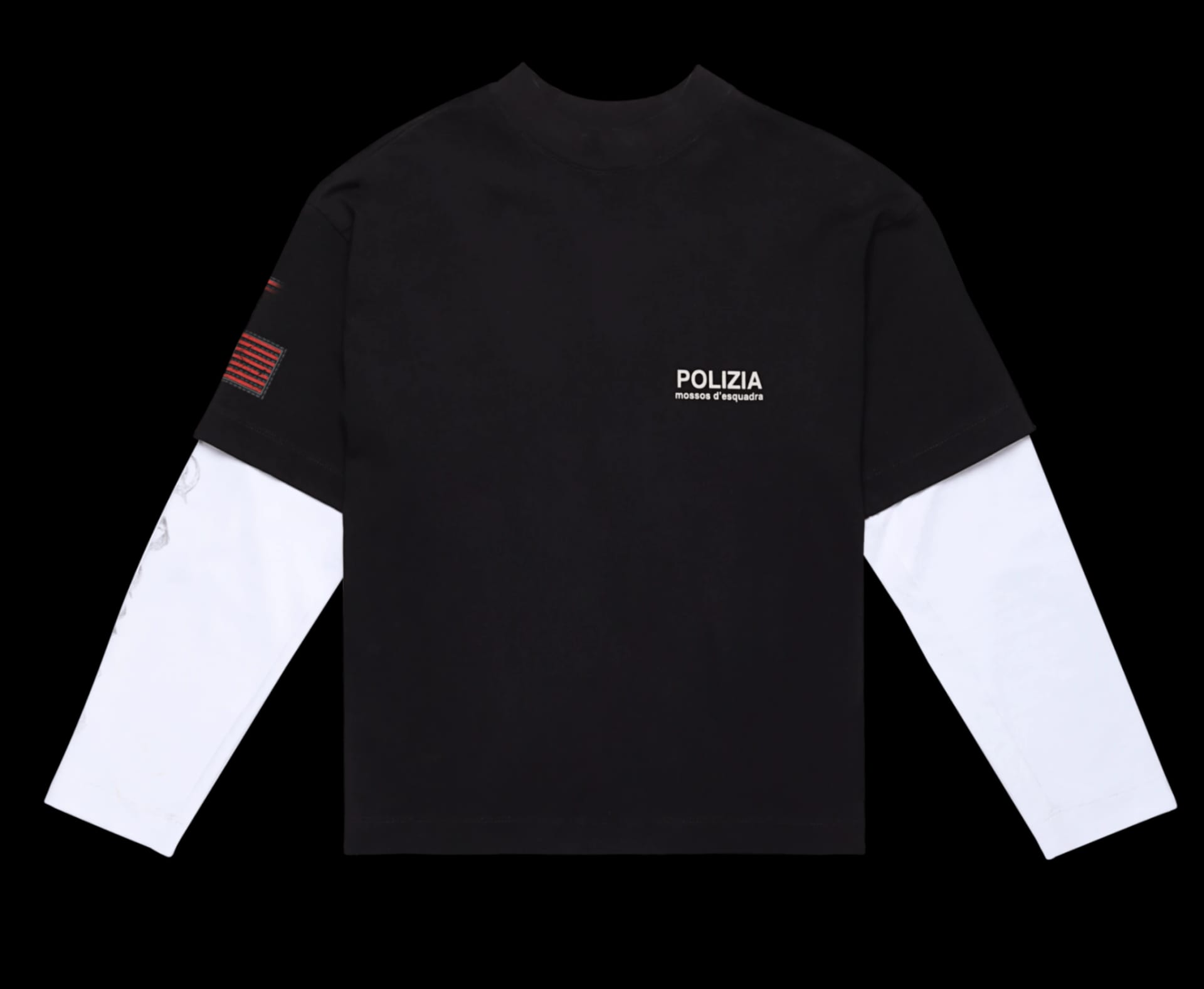 POLIZIA BLACK/WHITE DOUBLE SLEEVE - imagen 1
