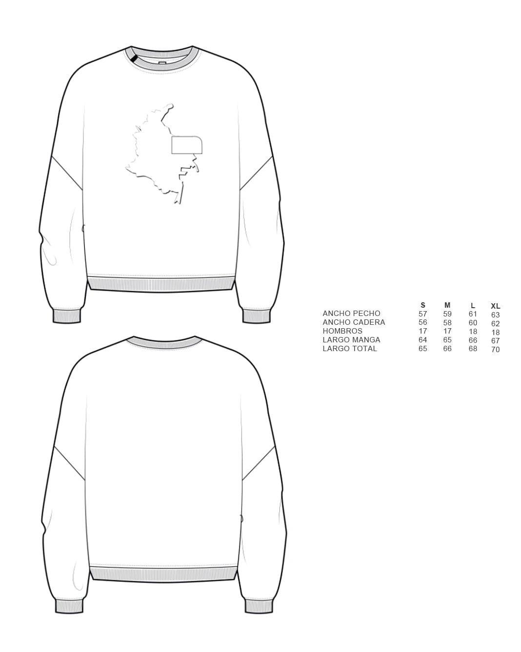 CREWNECK MAPA DE COLOMBIA - imagen 6
