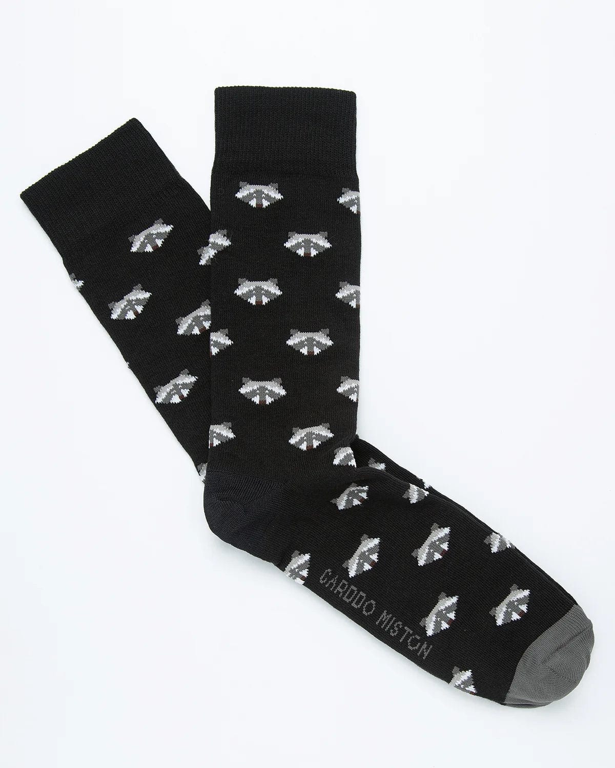 Medias Algodón Estampado Mapaches - Fondo Negro - imagen 1