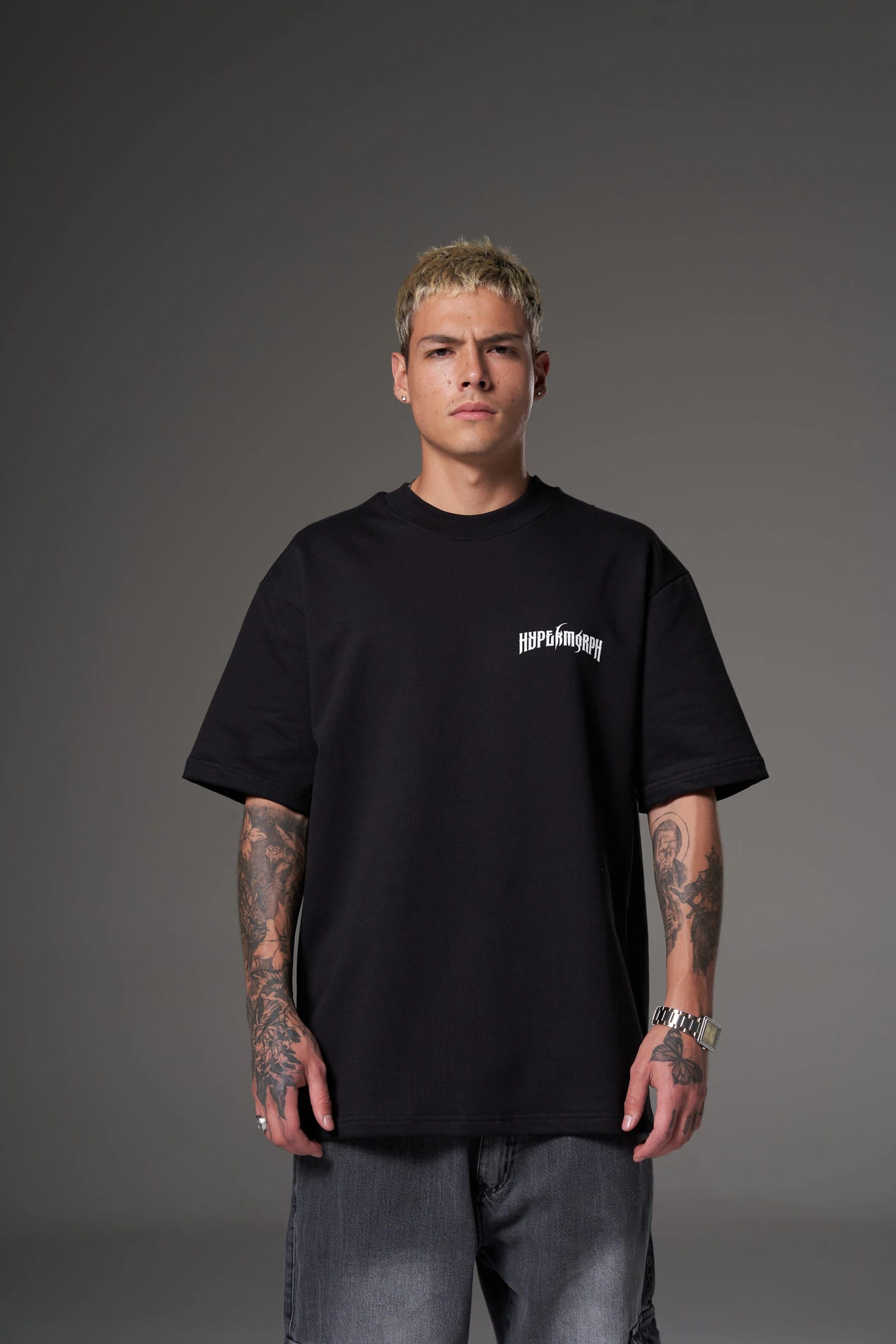 T shirt hyper human purple negra claro 300 gramos 14584 - imagen 1