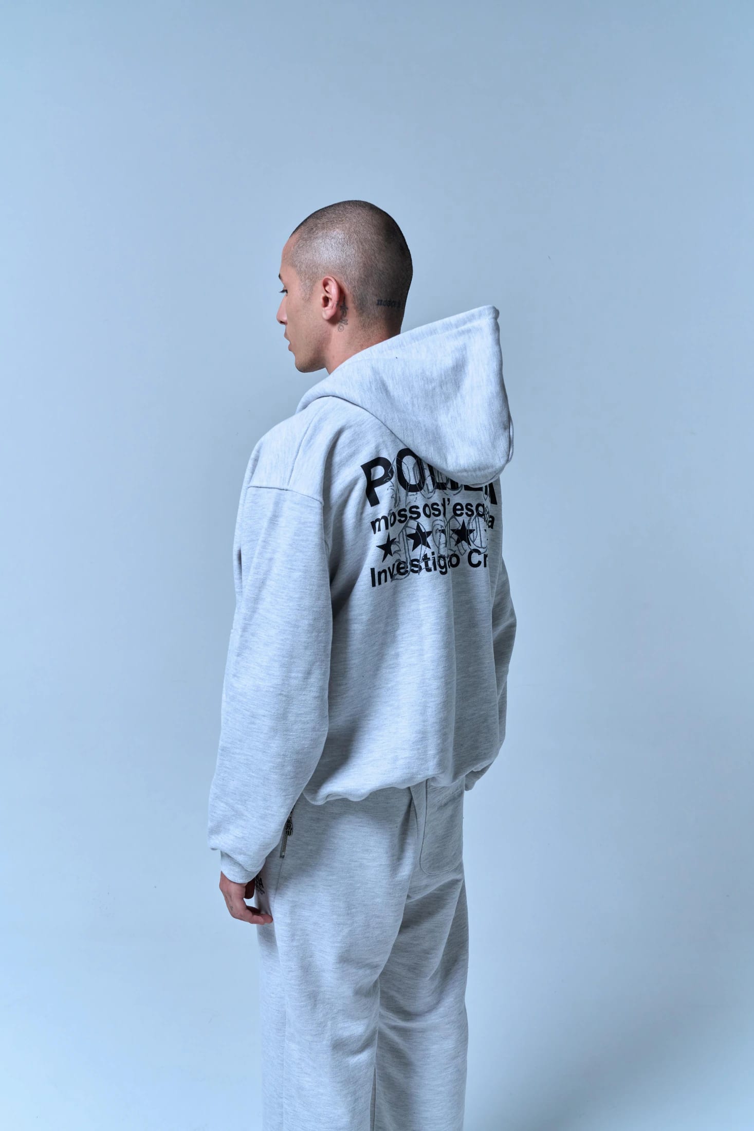 POLIZIA GRAY FLARED SWEATPANTS - imagen 3