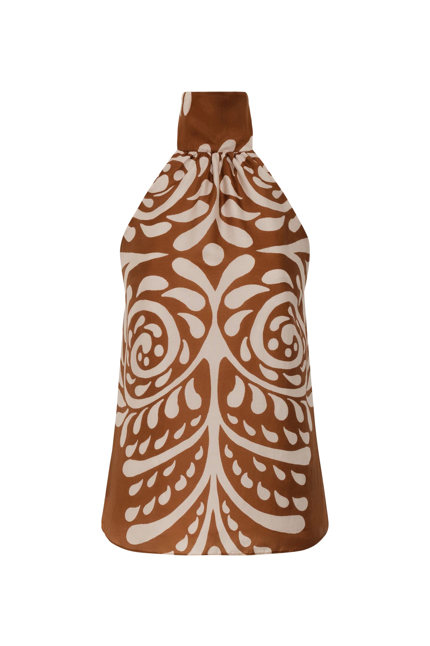 Magdalena Cotton Silk Blouse / Brown Arabesque - imagen 1