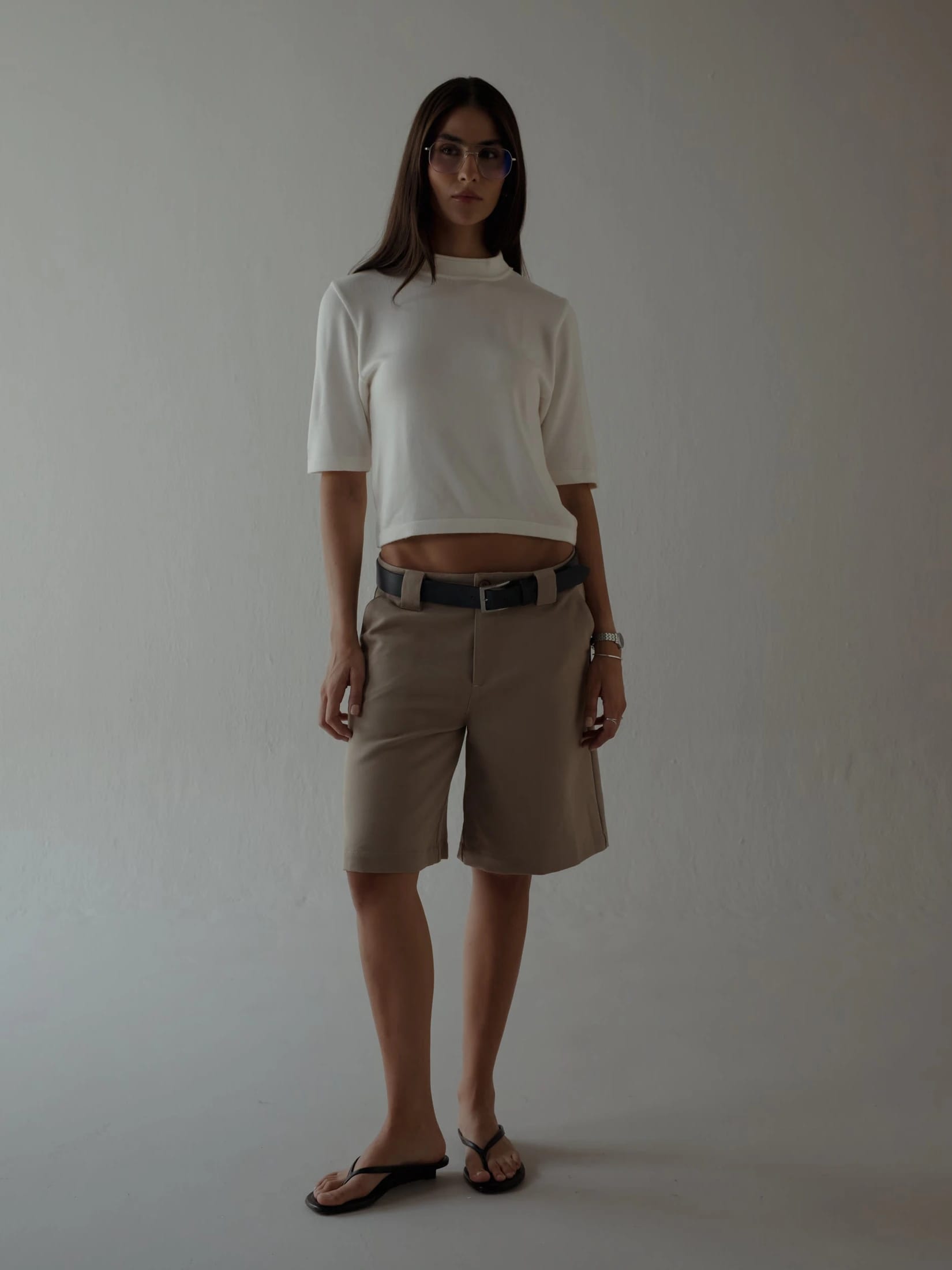 TALL COLLAR KNIT T-SHIRT - VANILLA - imagen 9