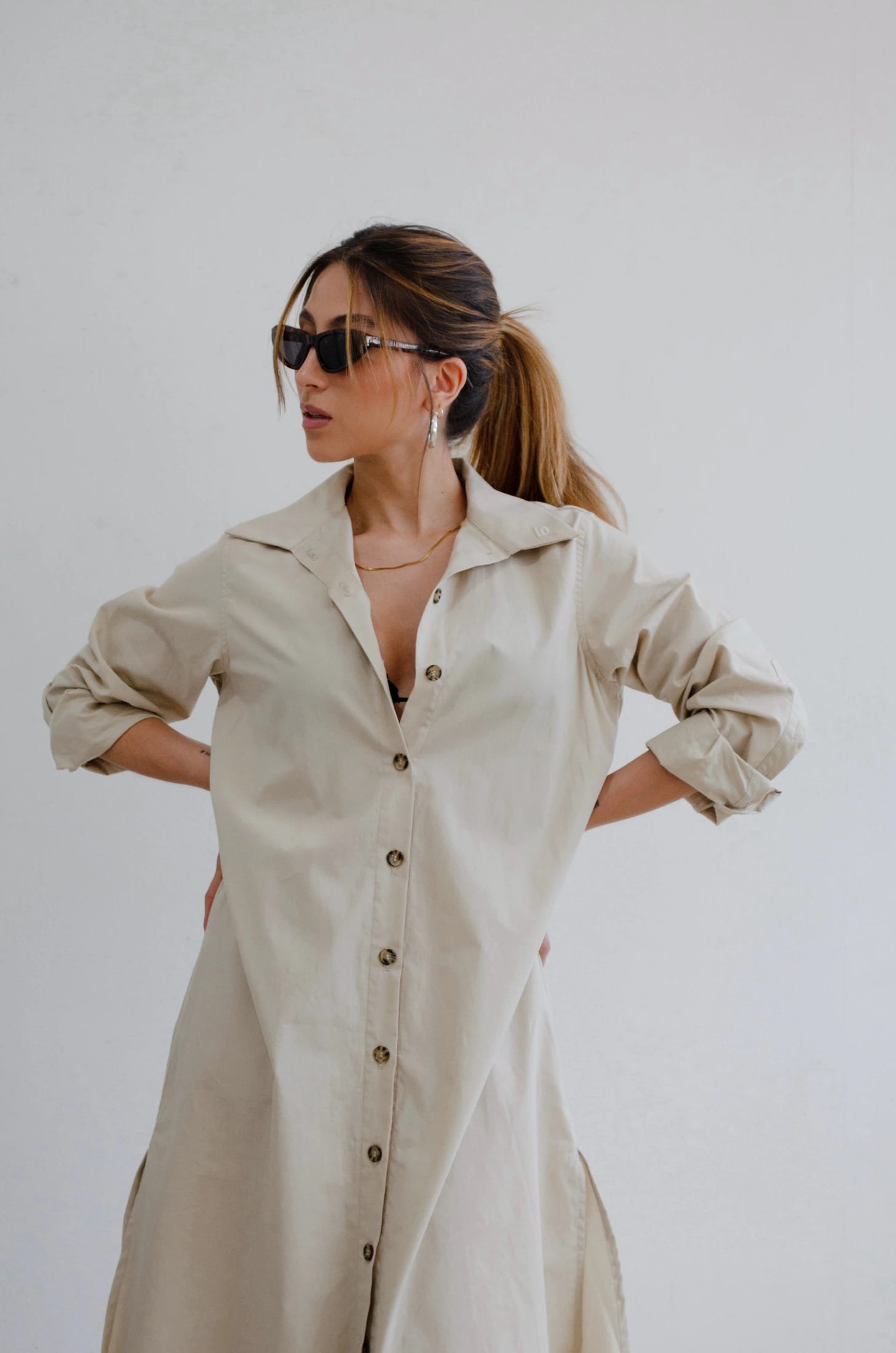Camisa Nesta de algodón | Taupe - imagen 3