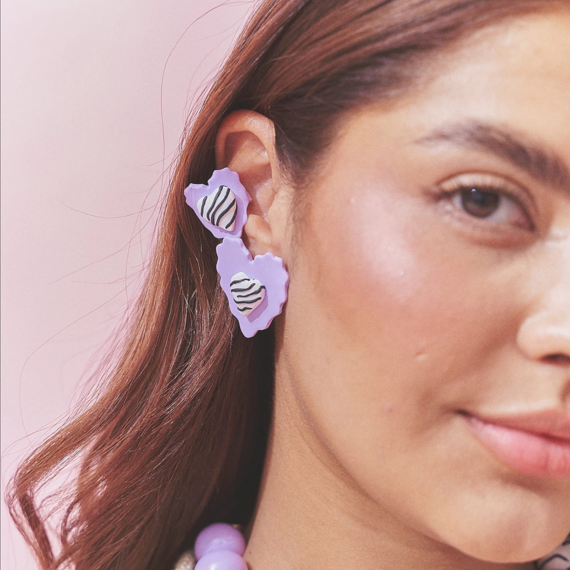 Earcuff Corazón Rayado Mix - imagen 2