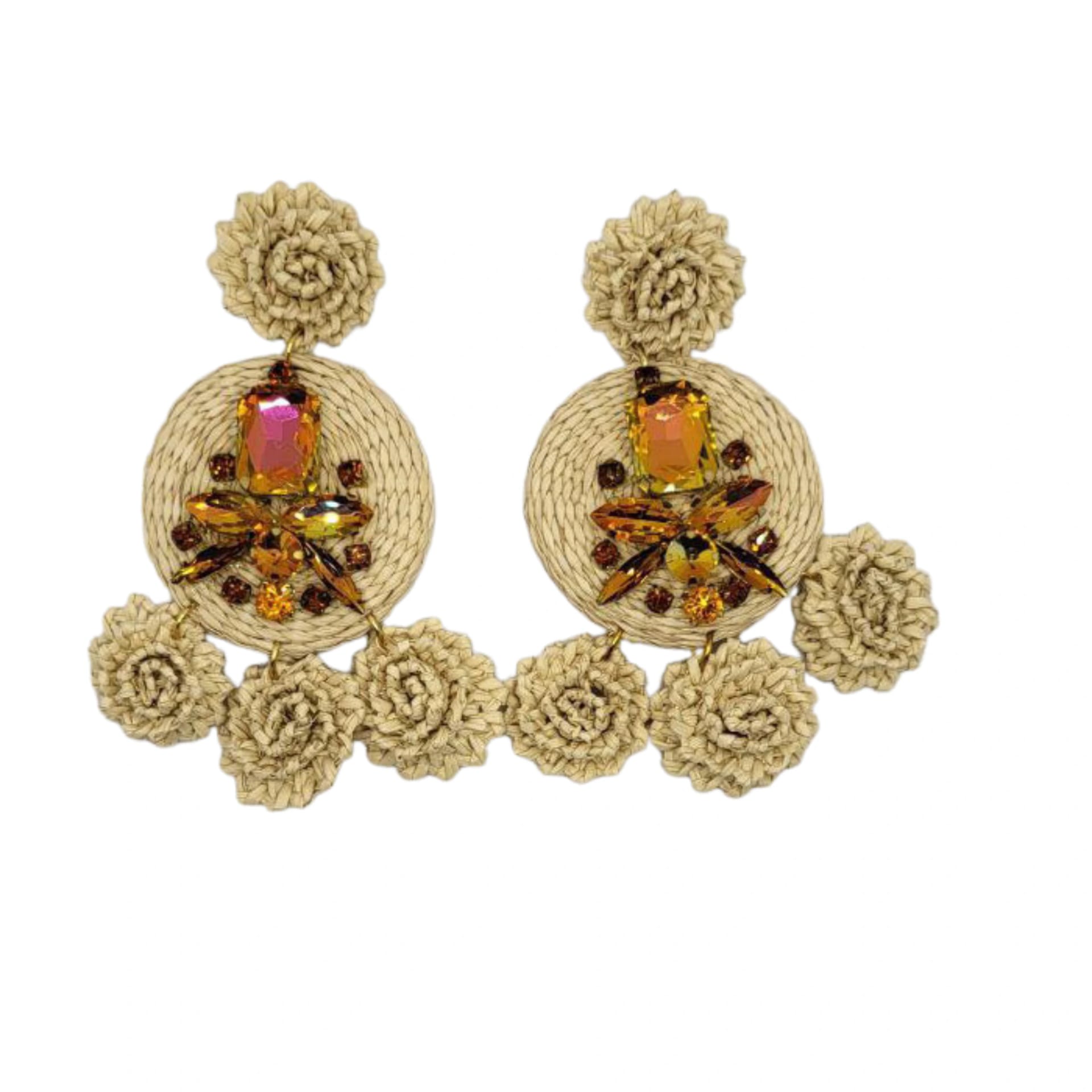 Tangerine Round Earrings - imagen 1