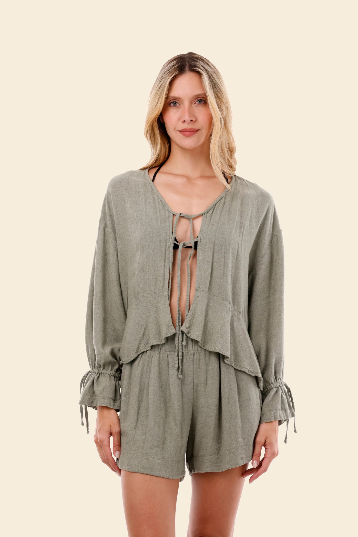 Serenity Green Linen Vento Short - imagen 3