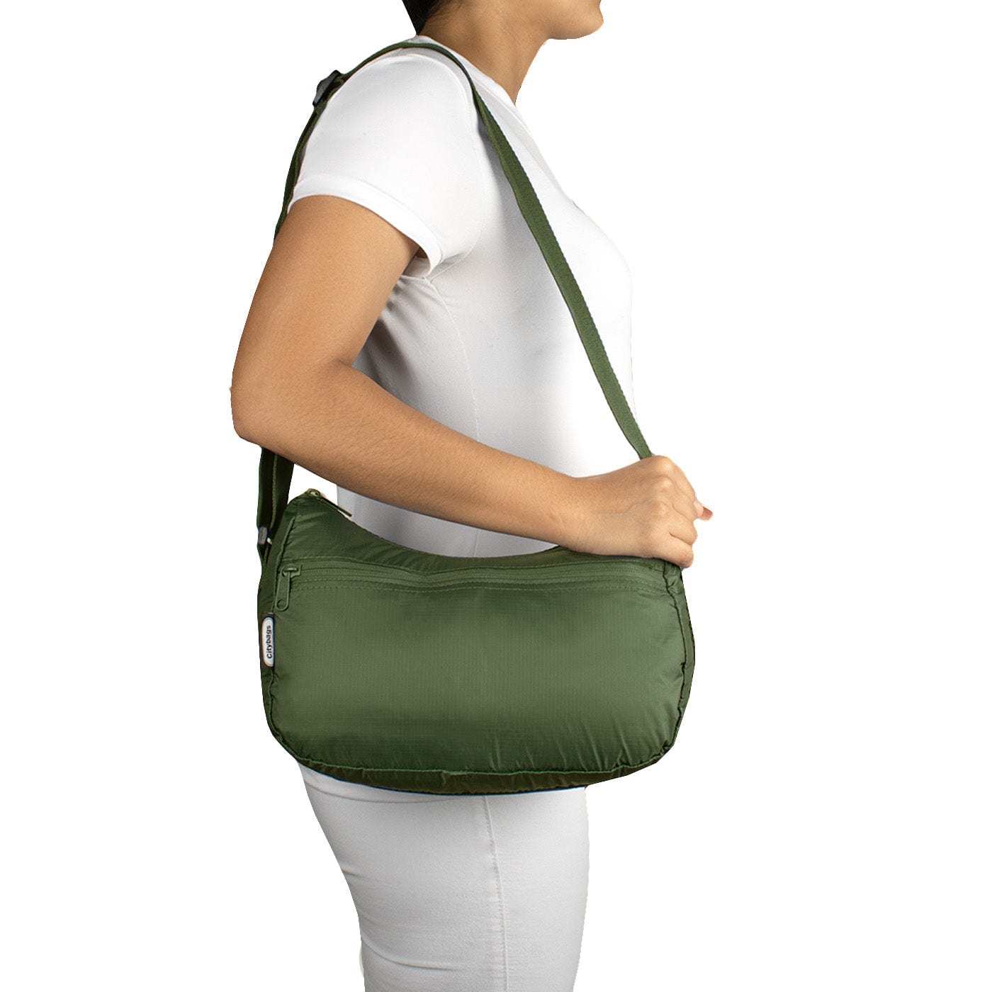 Bolso City Manos Libres Plegable Verde Militar - imagen 3