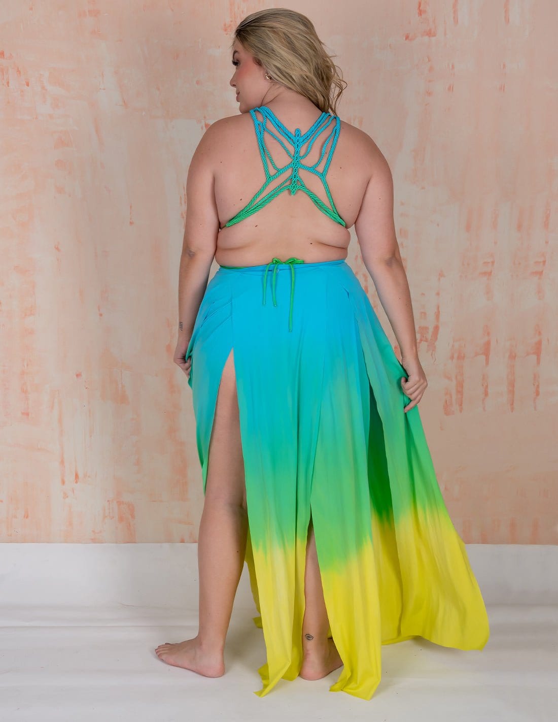 Falda Stripe Sky Blue + Green + Yellow - imagen 3