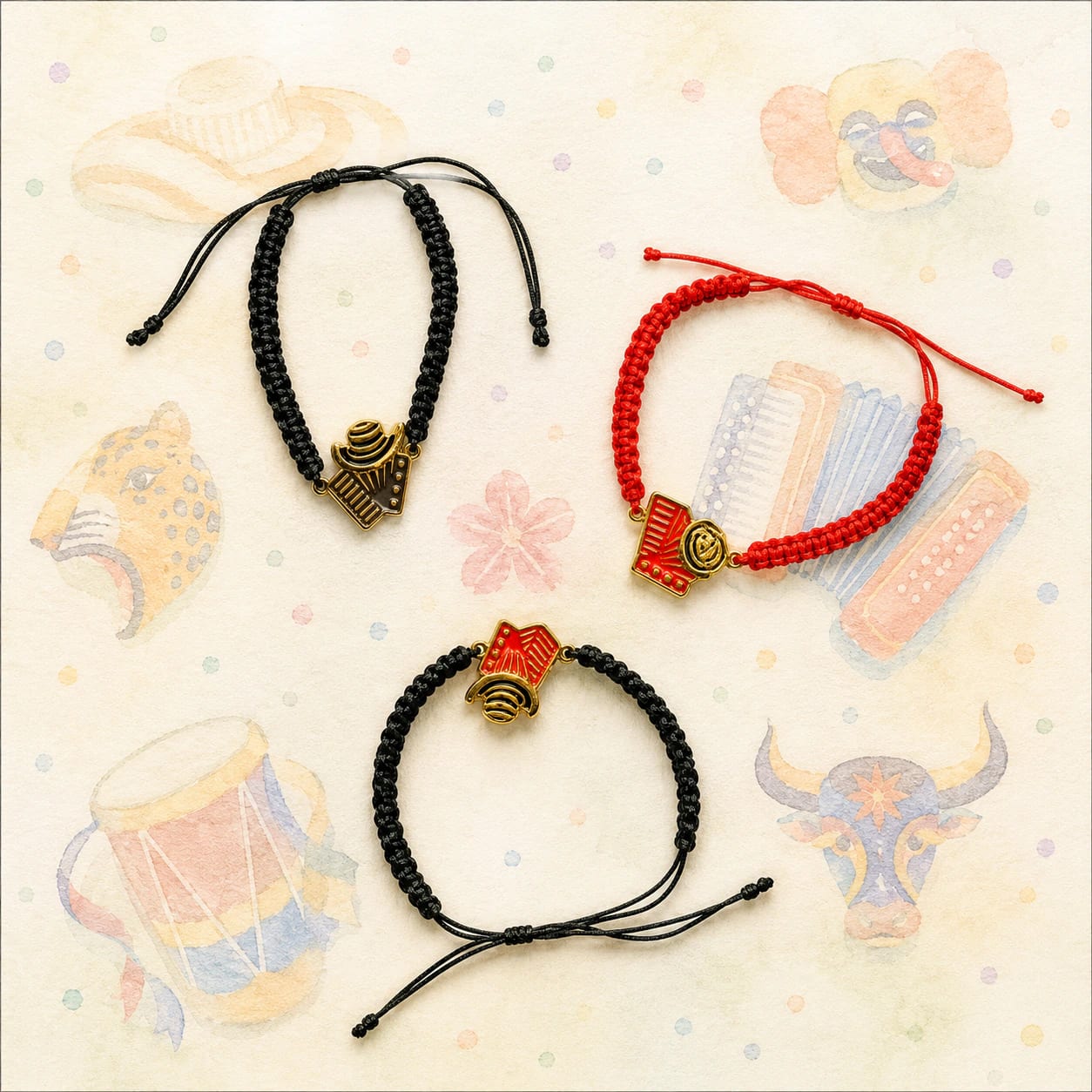 Pulsera sombrero y acordeon - imagen 1