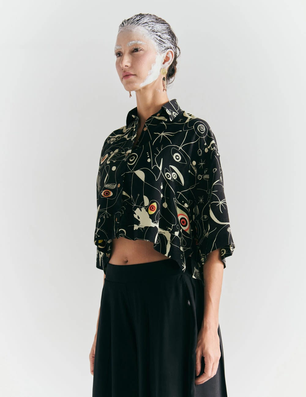 Camisa Oversize Ferra negro + crudo Mujer - imagen 3